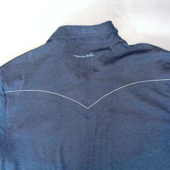 Travis Mathew Polo Shirt Mens Size Large Blue Golf Short Sleeves Pickleball - Picture 4 of 9